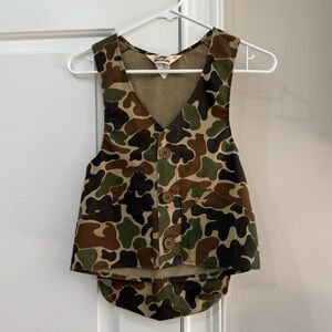 Vintage Duxbak Camouflage Hunting Vest Youth M